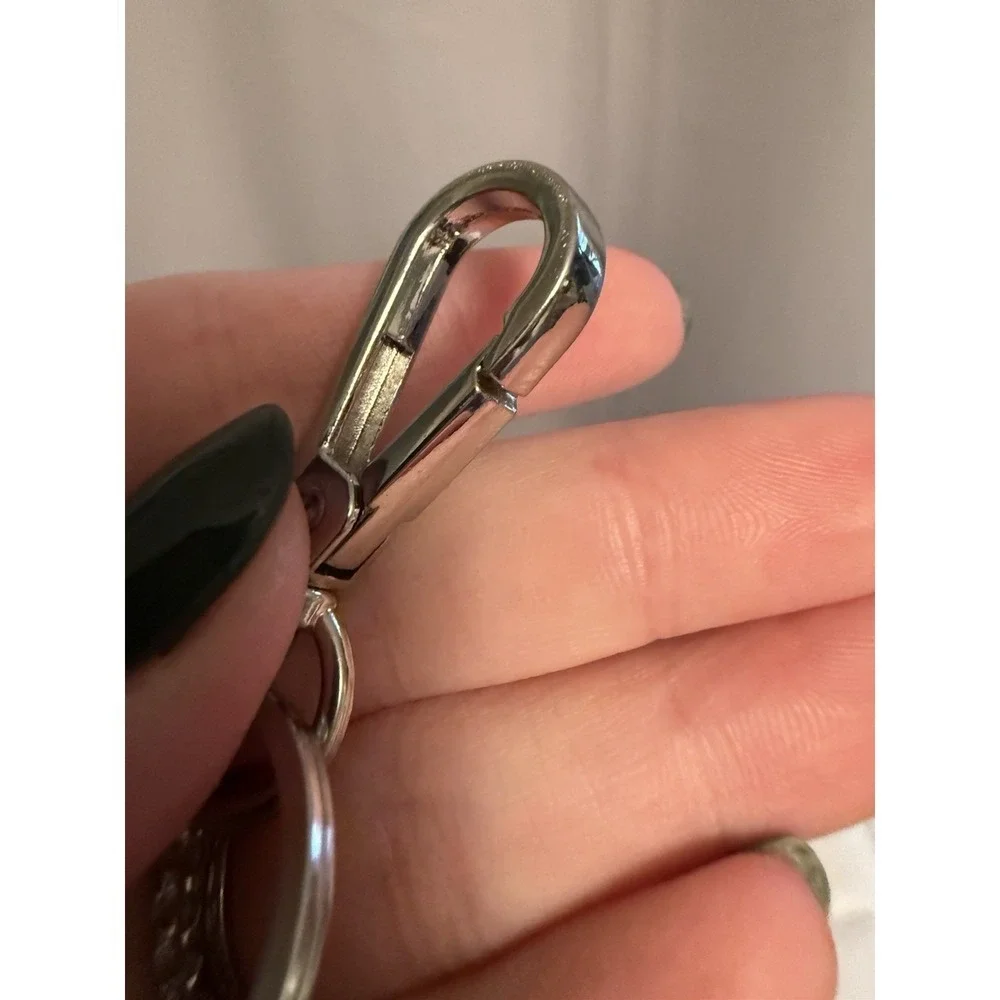 JESSICA SIMPSON TASSEL KEY FOB BAG CHARM KEYCHAIN HANG TAG SILVER GRAY